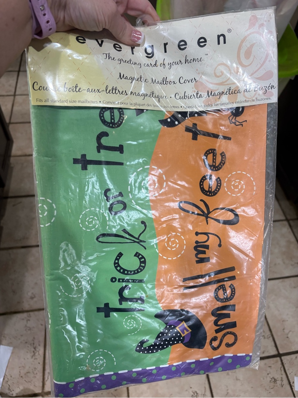 Halloween Magnetic Mailbox Cover - Green & Orange Trick or Treat